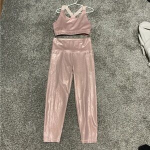 DSG Girl’s Pink Shimmer Leggings and Sports Bra